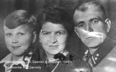 Gestapowiec Jan Gawron z rodziną